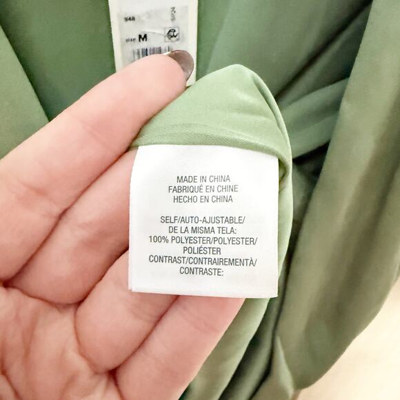 Favorite Daughter Sleeveless Date Blouse Wrap Bodysuit Basil Green Size Medium - Picture 7 of 7